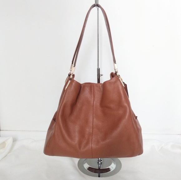 Coach Handbags - Coach Madison Phoebe tan slouch shoulder bag purse EUC